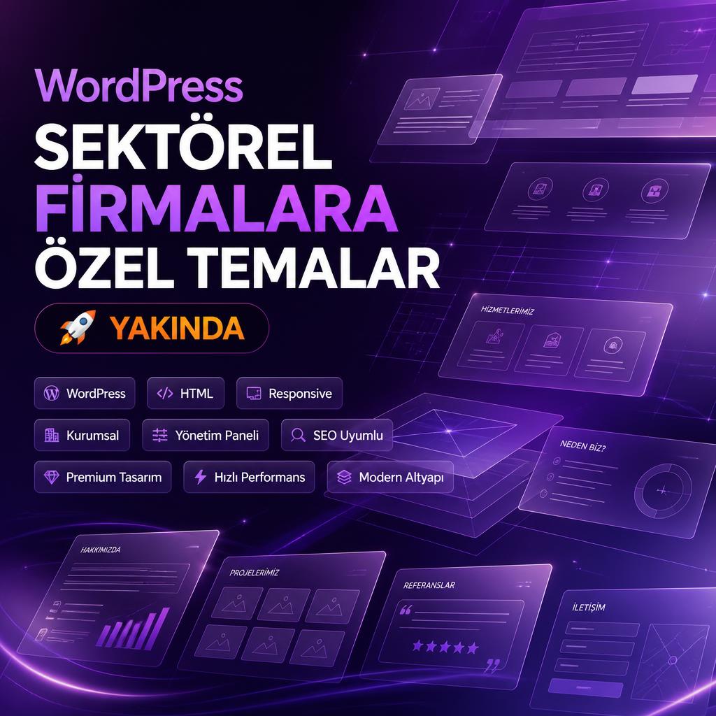 Sektörel firma teması ana ekran görüntüsü